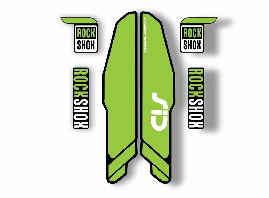 Rock Shox SID 2015 Mountain Bike Cycling Decal Kit Sticker Adhesive Kit Green - 1