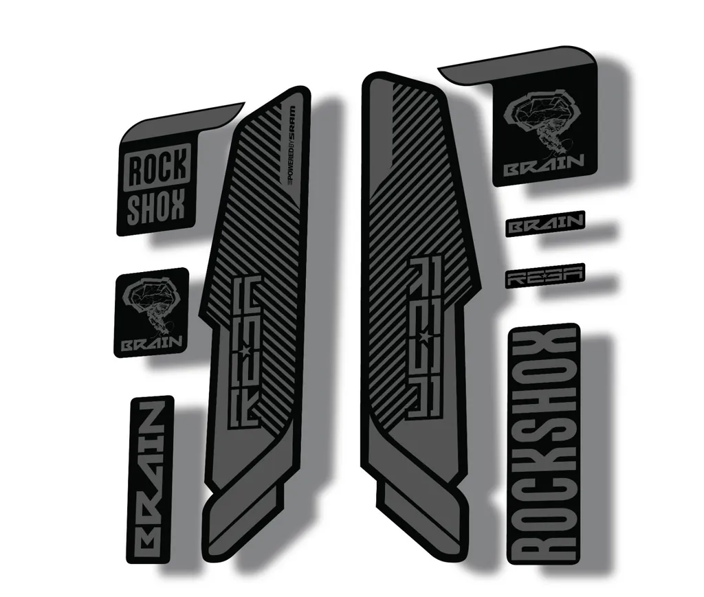 Rock Shox REBA 2014 Brain Fork Decal Mountain Bike Cycling Sticker Gray - 1