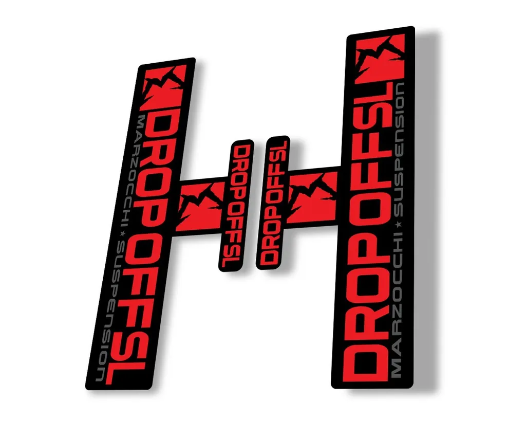 Marzocchi Drop Off SL Suspension Sticker Decal Kit Adhesive Red - 1