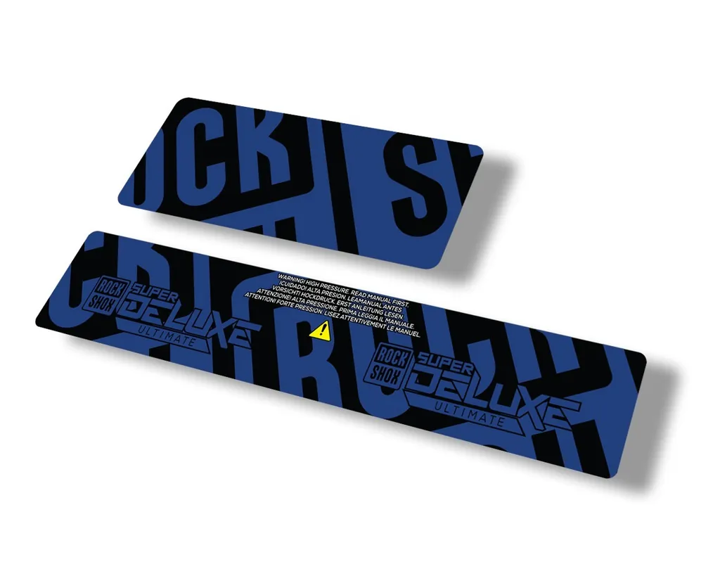 Rock Shox 2021 Super Deluxe Ultimate Rear Shock Decal Sticker Set Dark Blue - 1