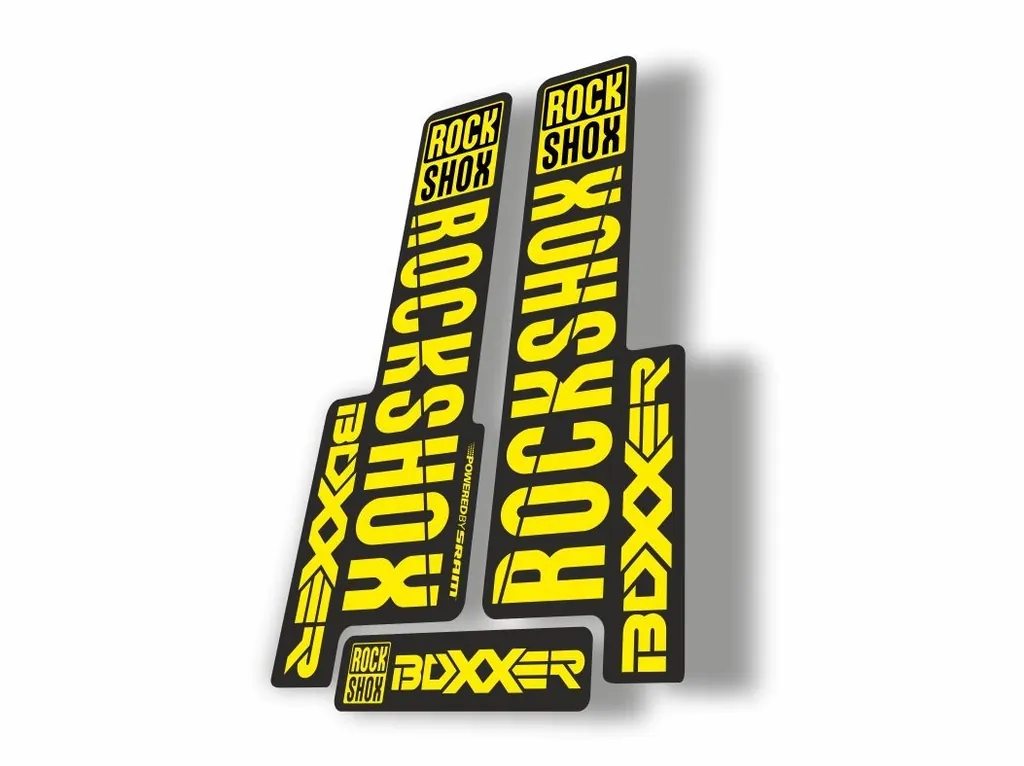 Rock Shox BOXXER 2018 Mountain Bike Cycling Decal Kit Sticker Adhesive Yellow - 1