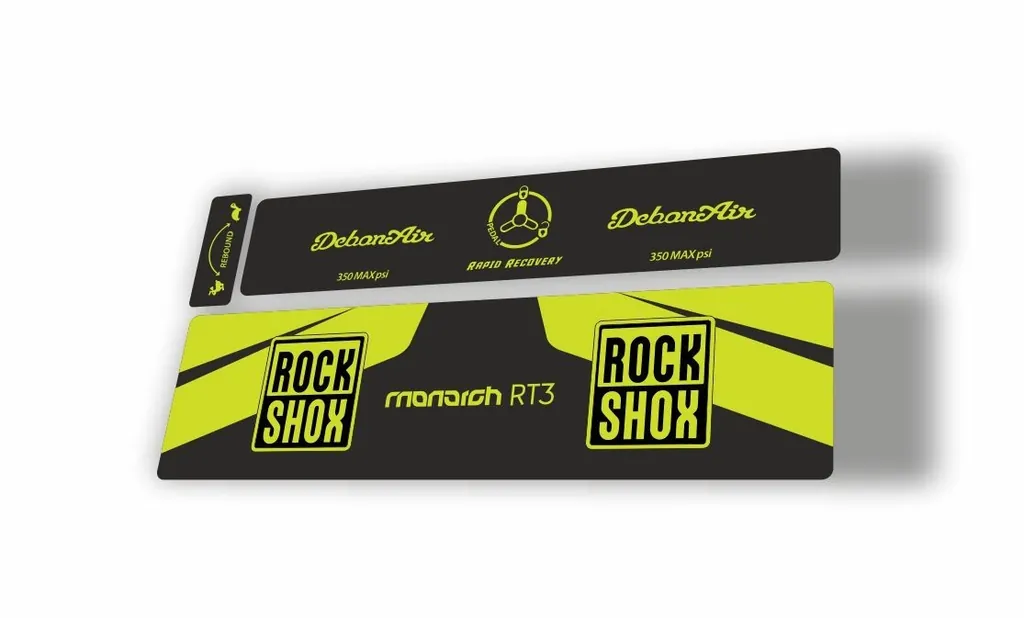Rock Shox 2016 MONARCH RT3 Rear Shock MTB Decal Sticker Adhesive Lime Green - 1