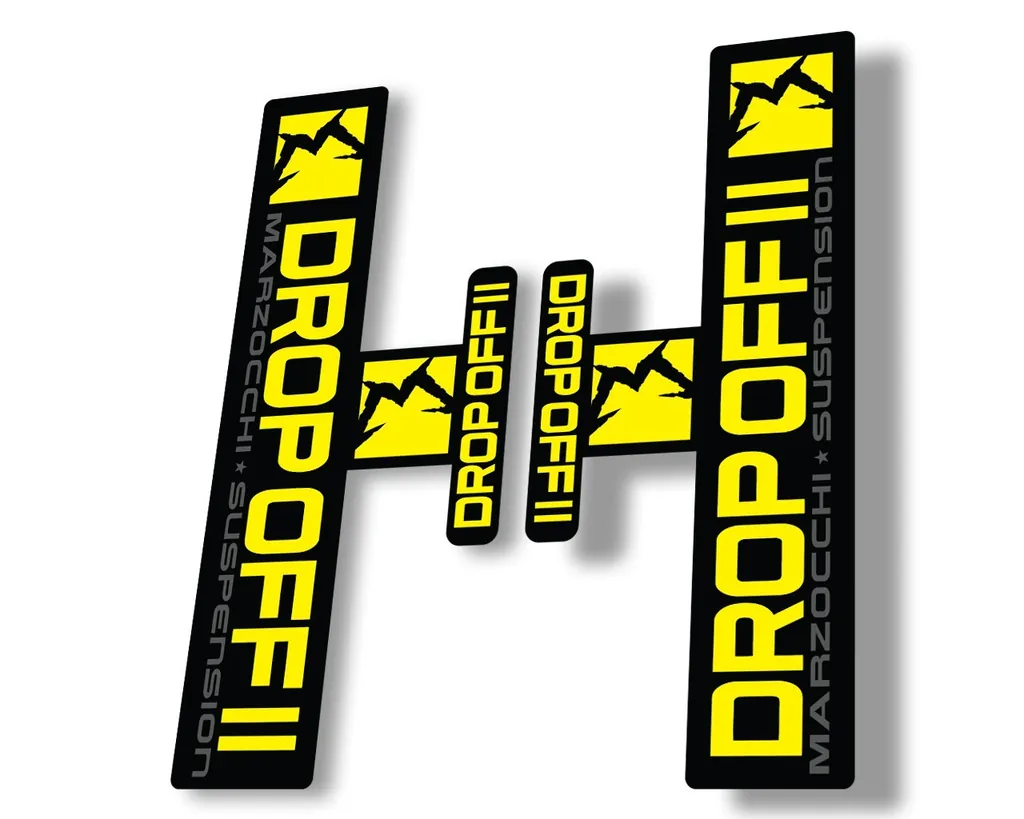 Marzocchi Drop Off II 2 2006 Fork Suspension Sticker Decal Kit Adhesive Yellow - 1