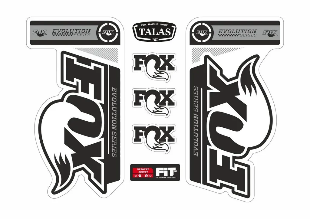 FOX 34 Evolution Talas Forks Suspension Factory Decal Sticker Adhesive White - 1