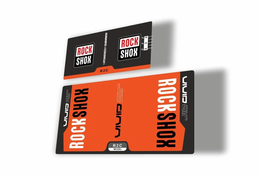 Rock Shox Vivid Air R2C 2015 Rear Shock MTB Decal Sticker Adhesive Orange - 1