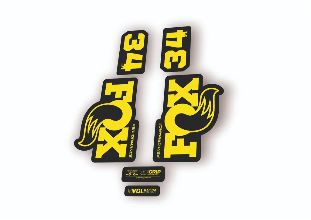 FOX 34 SL Performance 2026 Fork Factory Decal Sticker Adhesive Yellow - 1