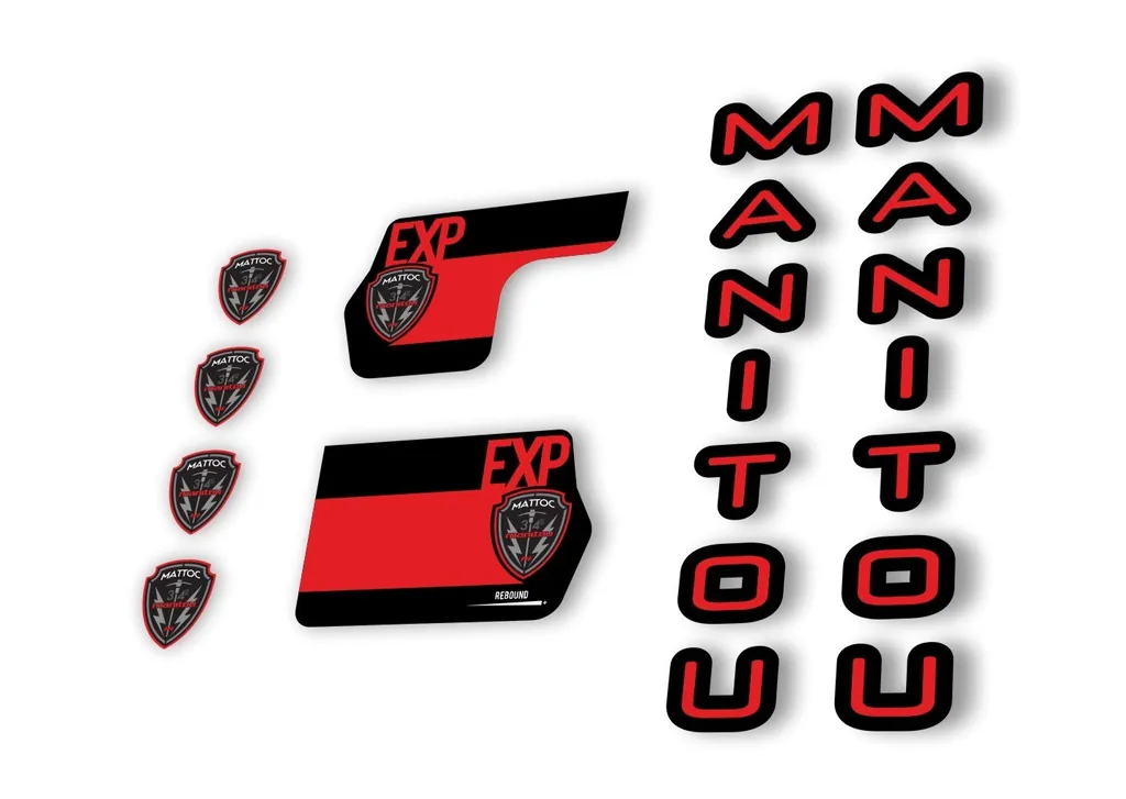 Manitou Mattoc Expert 2020 Fork Suspension Decal Kit Sticker Set Red - 1
