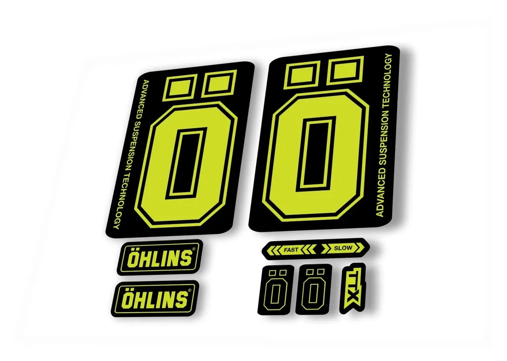 Ohlins DH38 2019 Fork Decal Mountain Bike Cycling Sticker Adhesive Lime Green - 1