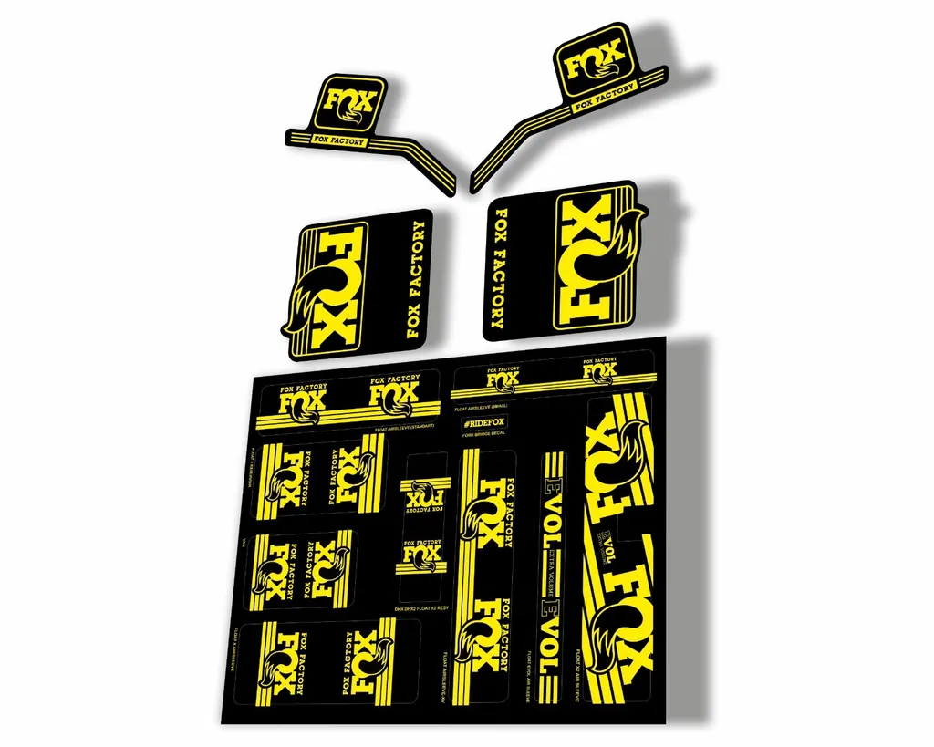 Fox Heritage 2017 Forks Suspension & Shocks Decal Sticker Adhesiv Kit Yellow - 1