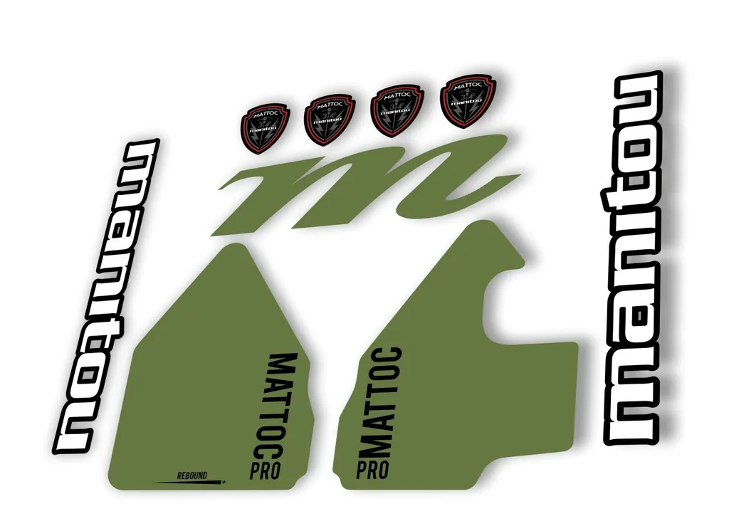 Manitou Mattoc Pro 2017 Fork Suspension Decal Kit Sticker Set Olive - 1