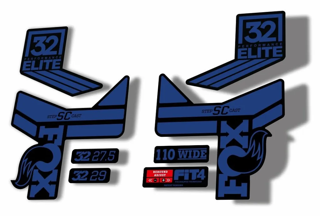 FOX 32 Step Cast SC EP Fork Suspension Factory Decals Stickers Adhesive D.Blue - 1