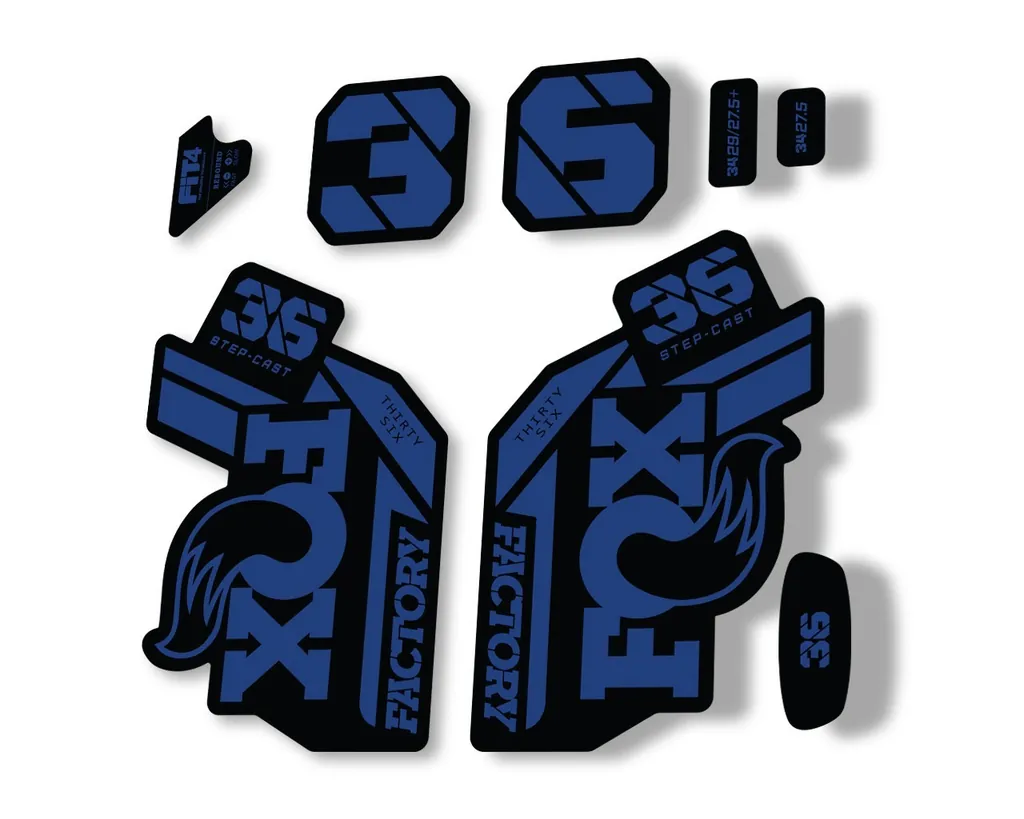 FOX 36 Step Cast SC 2021 Factory Fork Decals Suspension Sticker Dark Blue - 1