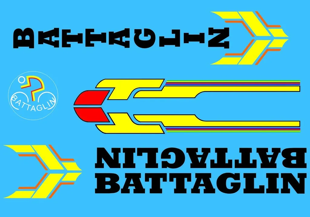 Bicycle Vinyl Frame Stickers Custom Compatible with Battaglin Black Yellow - 1
