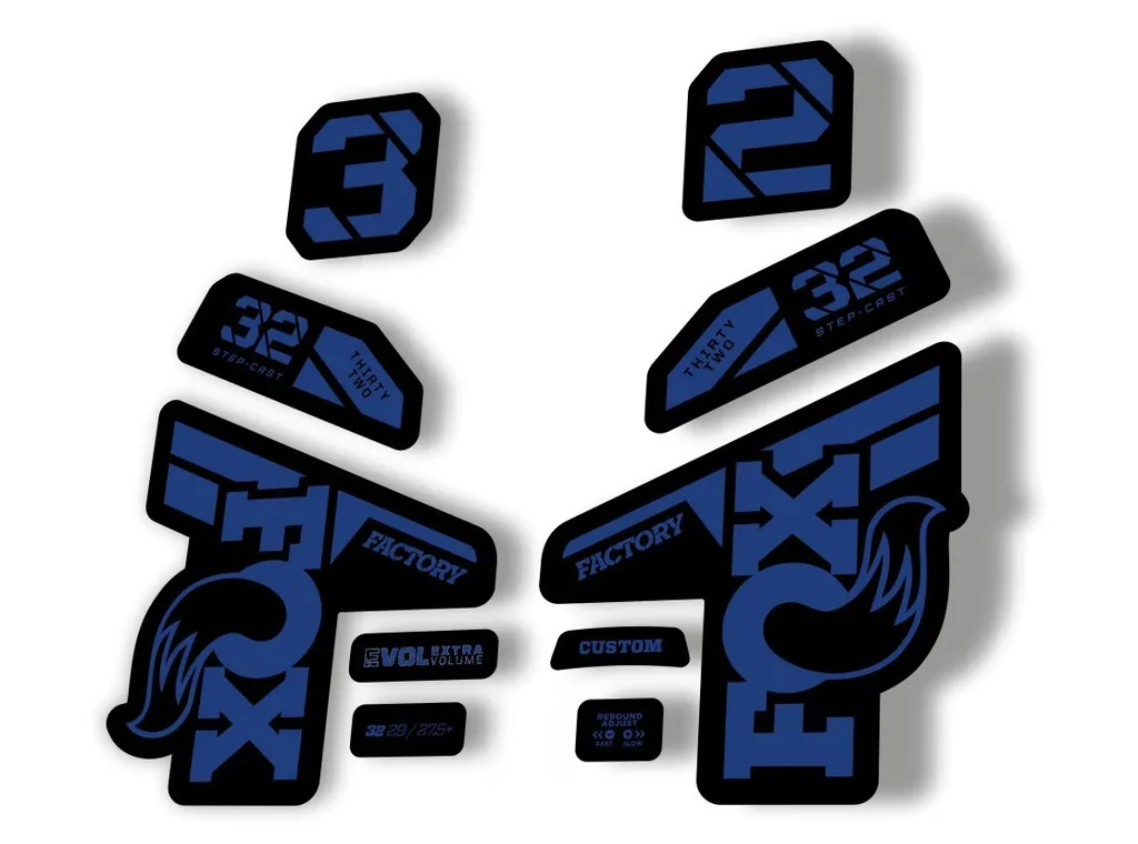 Fox 32 Factory 2021 Fork Suspension Decal Sticker Adhesive Dark Blue - 1