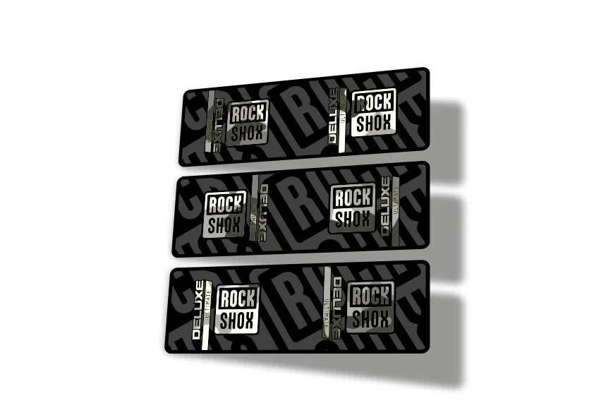 Rock Shox 2023 Deluxe Ultimate Rear Shock Decal Sticker Adhesive Set White Camo - 1