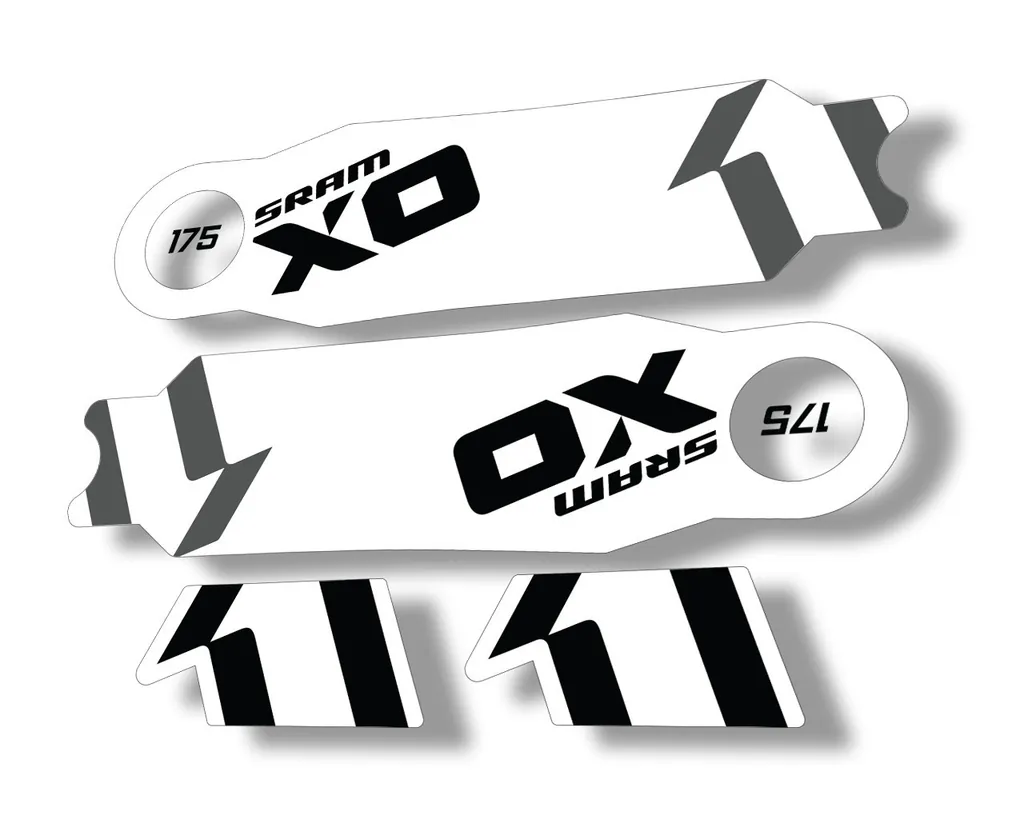 Crank Set Stickers Decals MTB Sram X01 2014 Bicycle Adhesive 2Pcs Black - 1