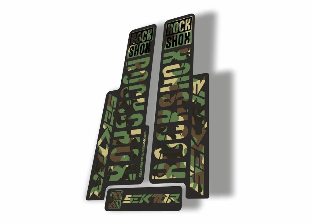 Rock Shox SEKTOR 2018 Fork Decal Mountain Bike Cycling Sticker Adhesive Camo - 1