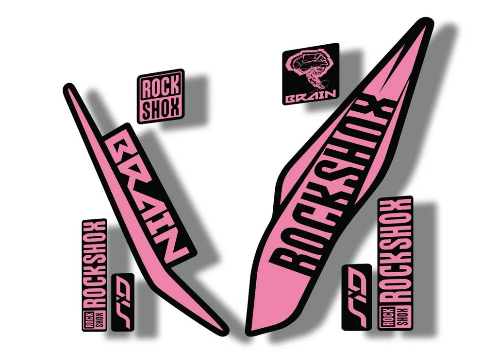 Rock Shox SID Brain 2017 Mountain Bike Cycling Decal Sticker Adhesive Light Pink - 1
