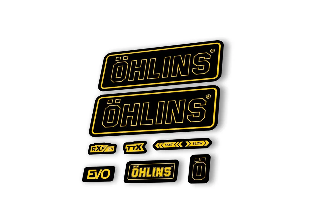 Ohlins RXF34 EVO 2018 Rear Shock Decal Mountain Bike Cycling Sticker Yellow - 1