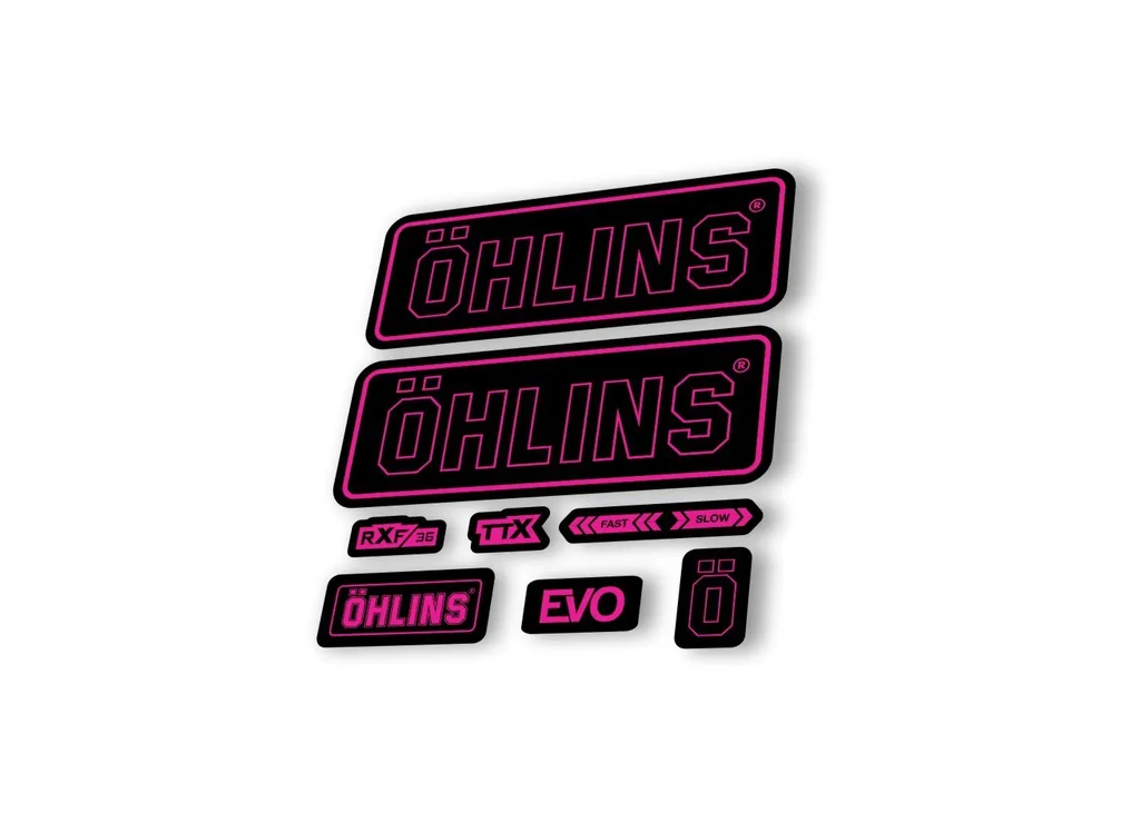 Ohlins RXF36 EVO 2018 Rear Shock Decal Mountain Bike Cycling Sticker Pink - 1