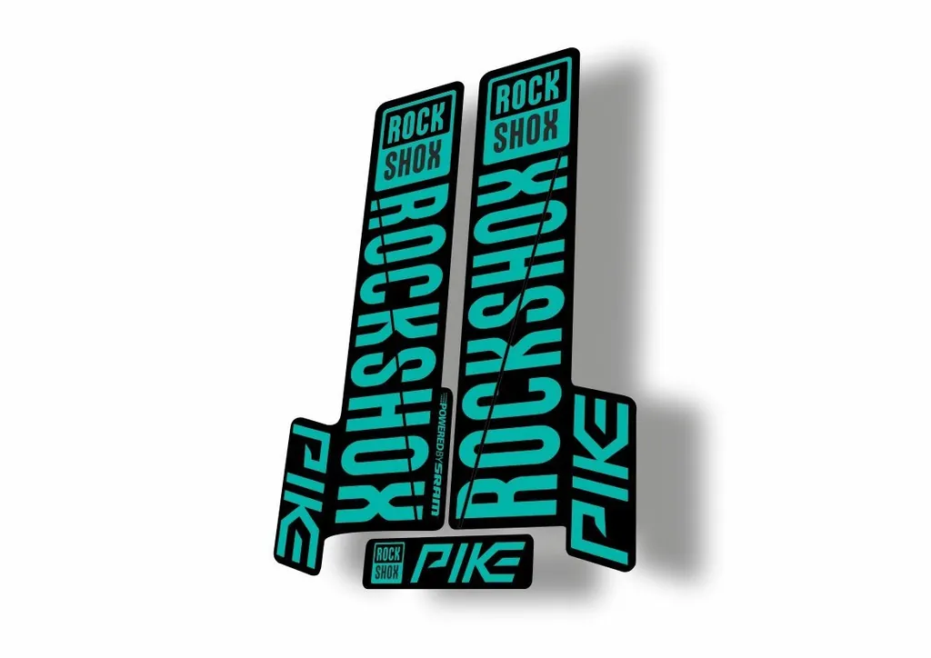 Rock Shox Pike 2018 Mountain Bike Cycling Decal Kit Sticker Adhesive Turquoise - 1