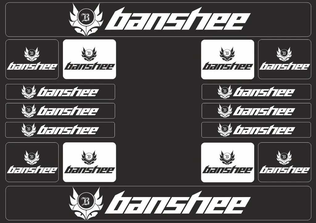 Bicycle Vinyl Frame Stickers Custom Compatible with BANSHEE Black - 1