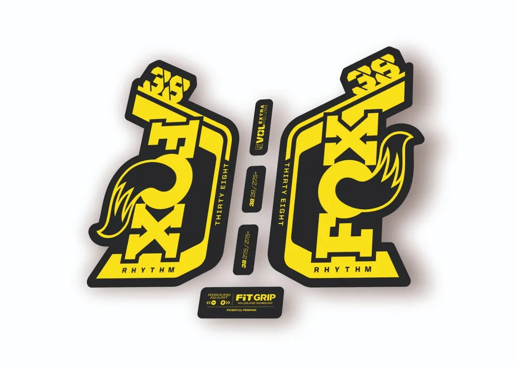 Fox 38 Rhythm 2024 Fork Suspension Factory Decal Sticker Adhesive Yellow - 1