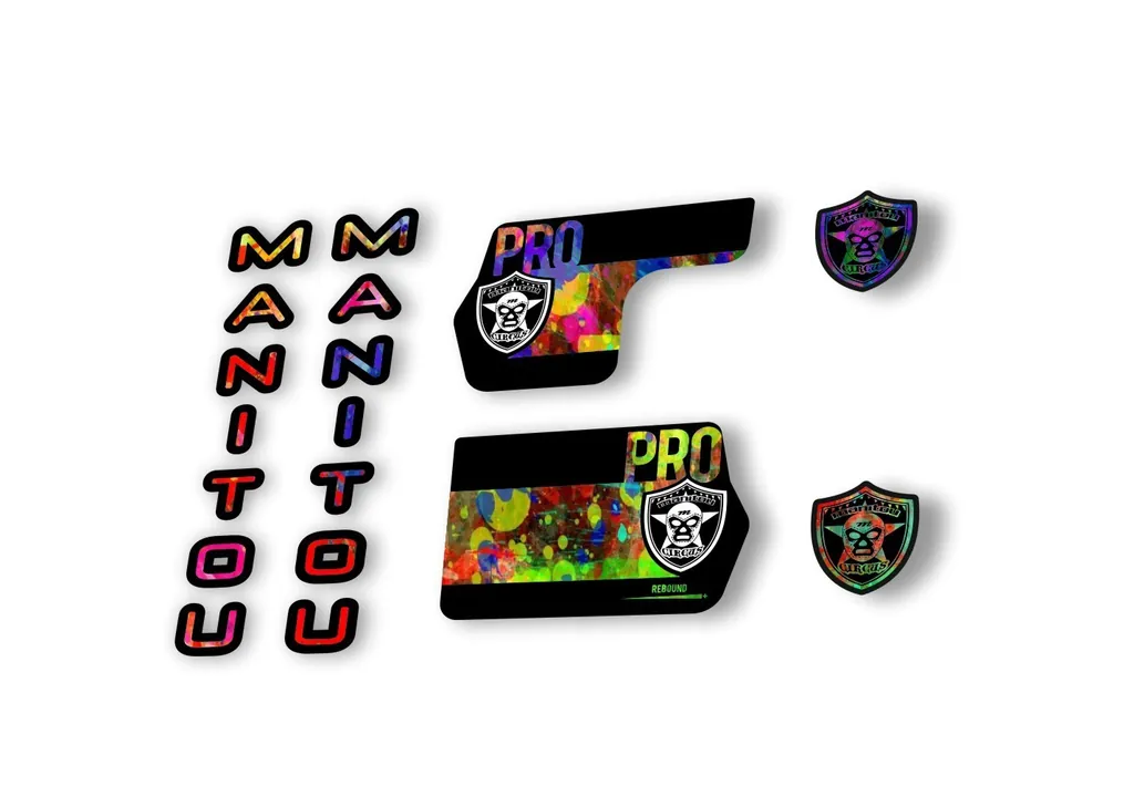 Manitou Circus Pro 2020 Fork Suspension Decal Kit Sticker Set Oil Slick - 1