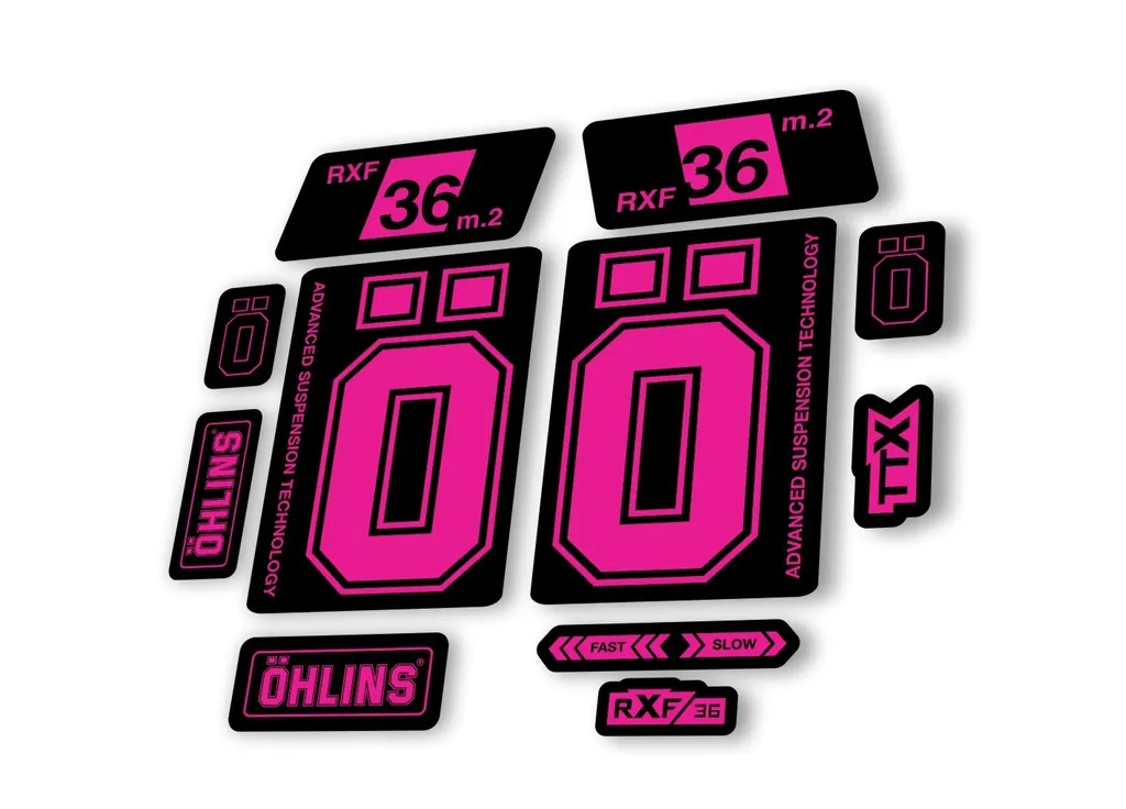 Ohlins RXF 36 M.2 2022 Fork Decal Mountain Bike Cycling Sticker Adhesive Pink - 1