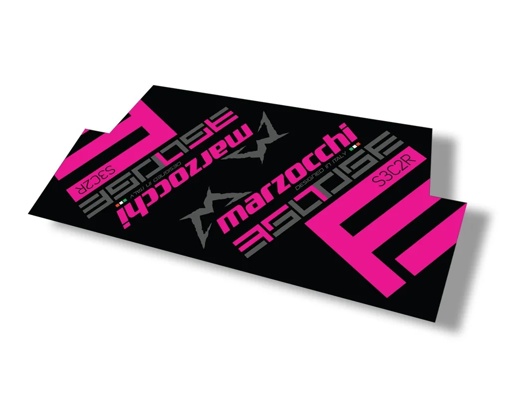 Marzocchi 350 S3C2R 2018 Rear Shock Sticker Decal Kit Adhesive Pink - 1