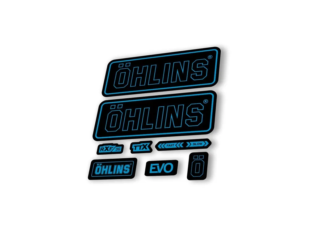 Ohlins RXF36 EVO 2018 Rear Shock Decal Mountain Bike Cycling Sticker Blue - 1