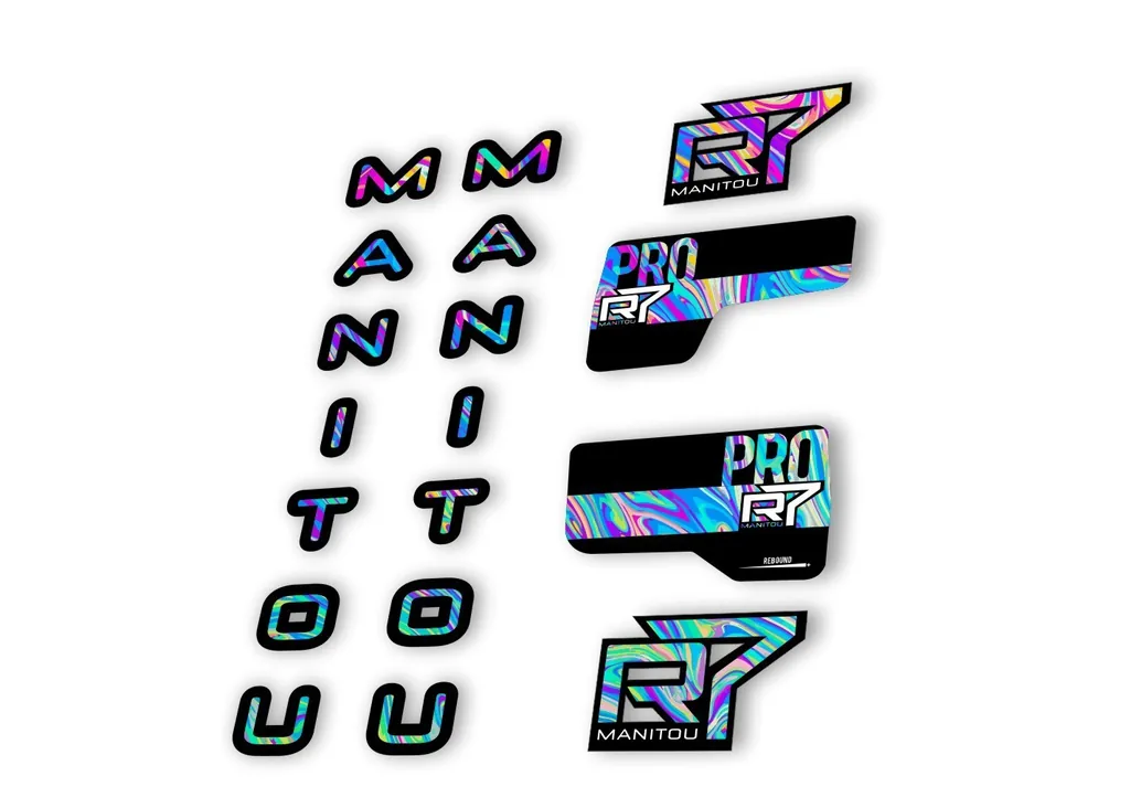 Manitou R7 Pro 2020 Fork Suspension Decal Kit Sticker Set Oil Slick 1 - 1