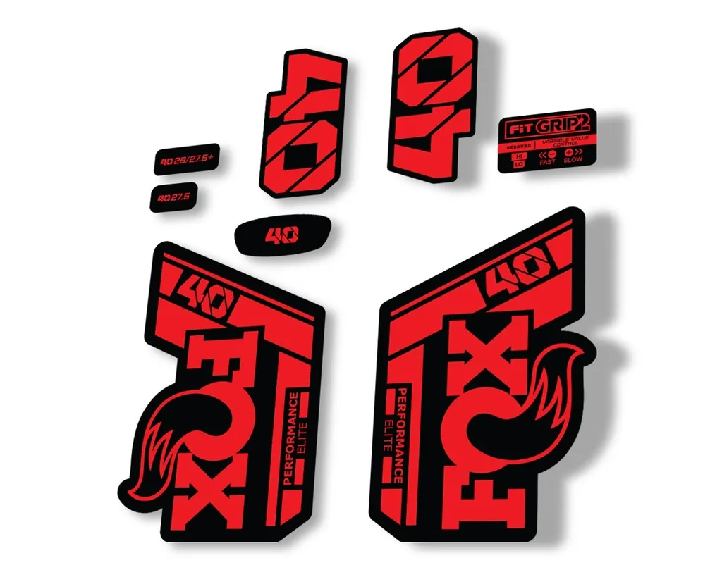 FOX 40 Performance Elite 2021 Fork Decals Suspension Sticker Adhesive Red - 1