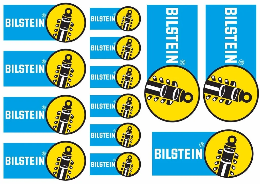 BILSTEIN Decal Set Quality Sticker Vinyl Graphic Logo Adhesive Kit 13 Pcs - 1