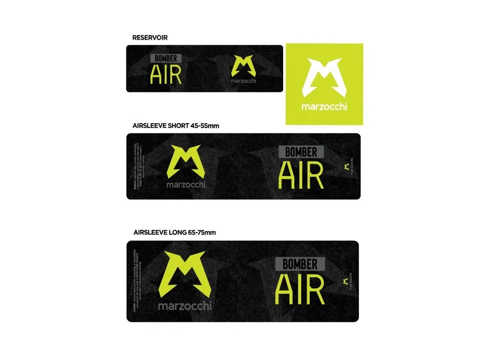 Marzocchi Bomber Air 2024 Rear Shock Sticker Decal Kit Adhesive Lime Green - 1