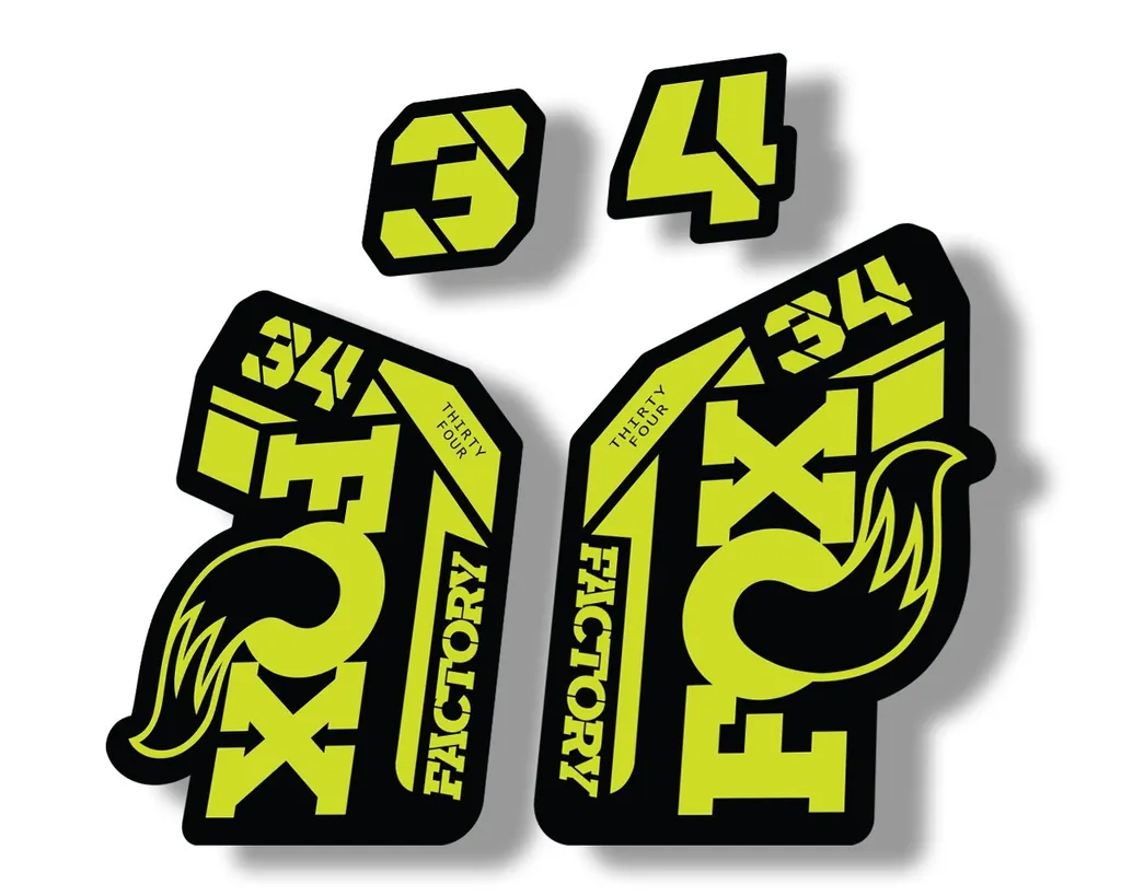 FOX 34 2021 Factory Forks Suspension Decal Sticker Lime Green - 1