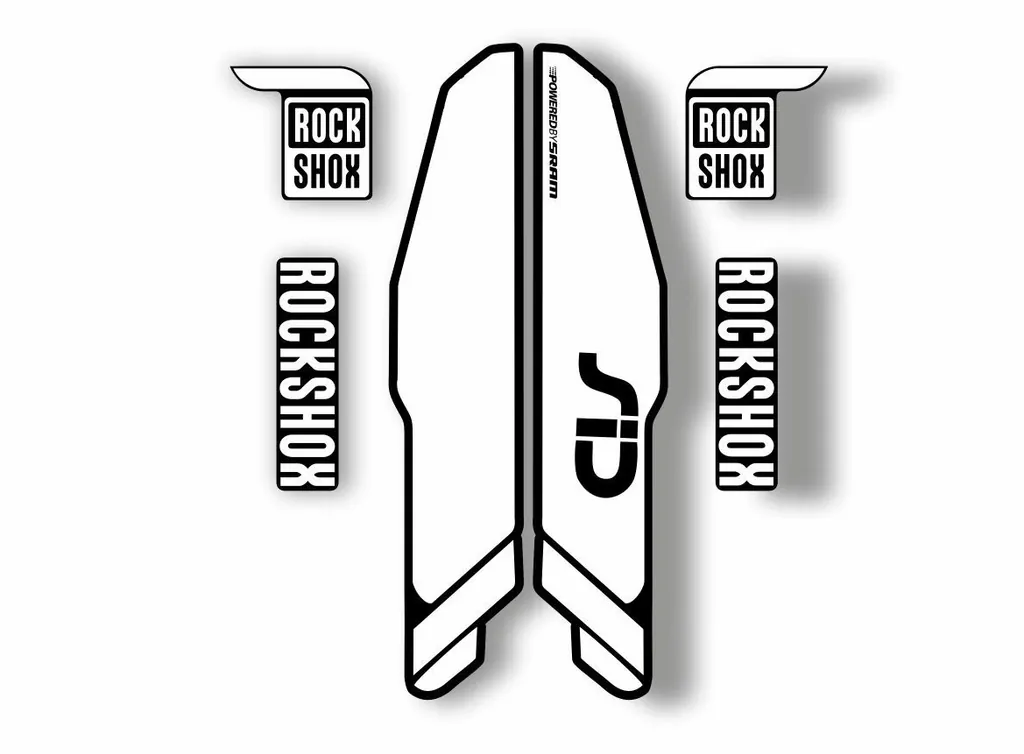 Rock Shox SID 2015 Mountain Bike Cycling Decal Kit Sticker Adhesive Kit White - 1