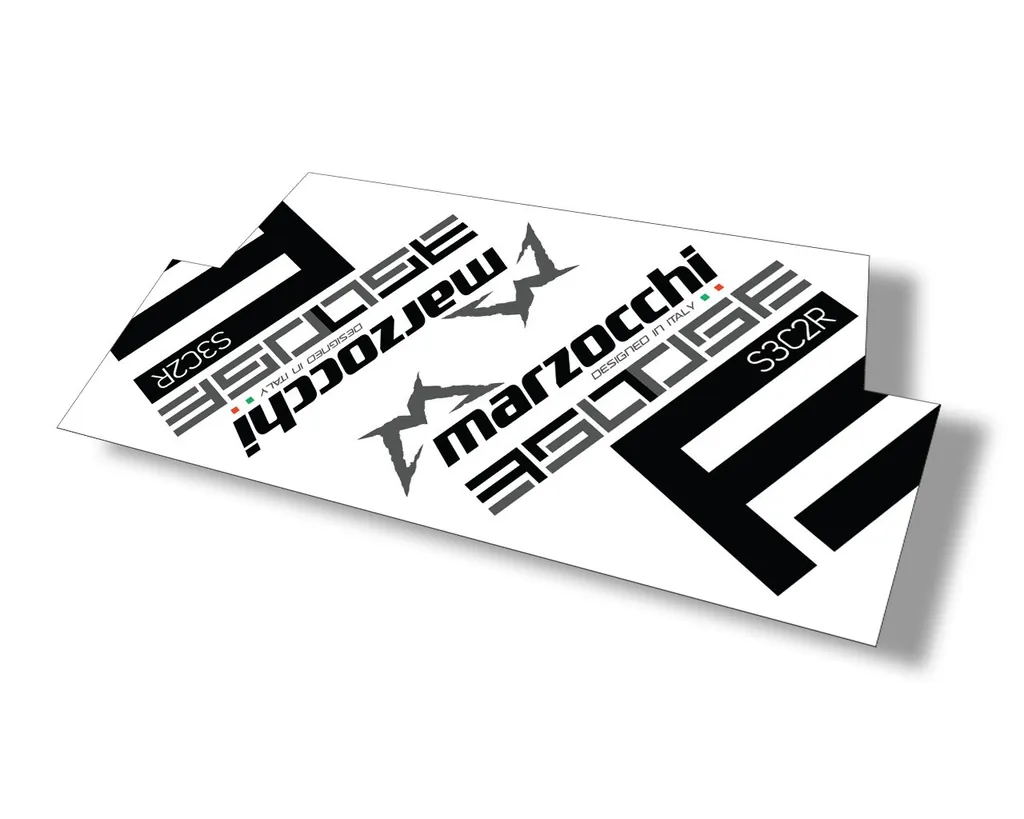 Marzocchi 350 S3C2R 2018 Rear Shock Sticker Decal Kit Adhesive Black - 1