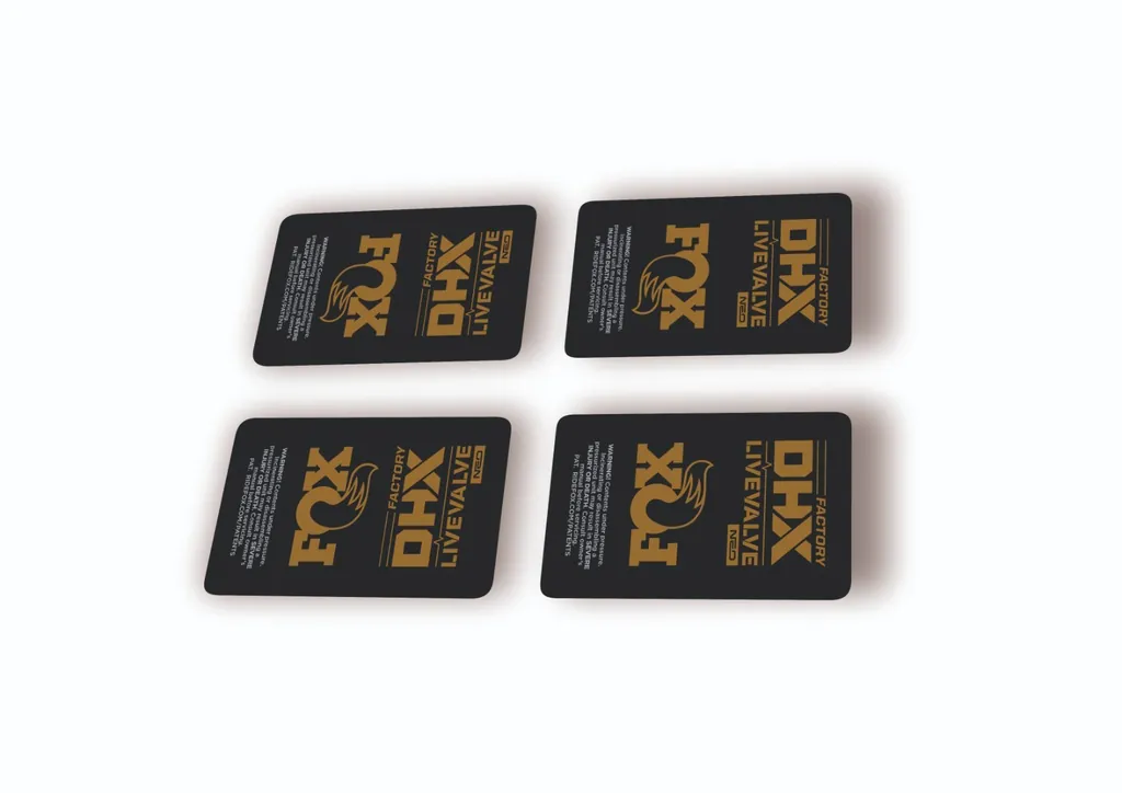 FOX DHX 2025 Factory Live Valve NEO Rear Shock Decal Sticker Kit Adhesive Gold - 1