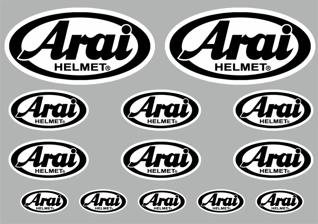 ARAI Helmet Decals Stickers Vinyl Graphic Set Logo Adhesive Kit Black 13 Pcs - 1