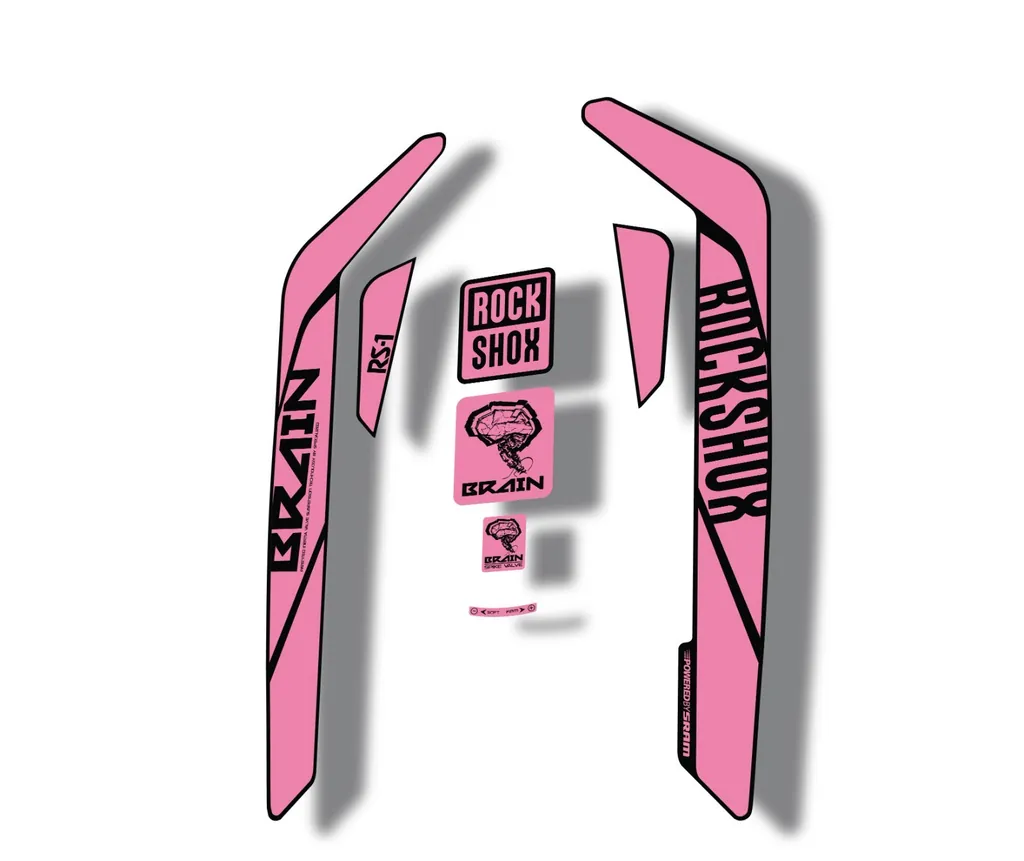 Rock Shox RS-1 Brain 2016-17 Mountain Bike Cycling Decal Sticker Adhesive L.Pink - 1