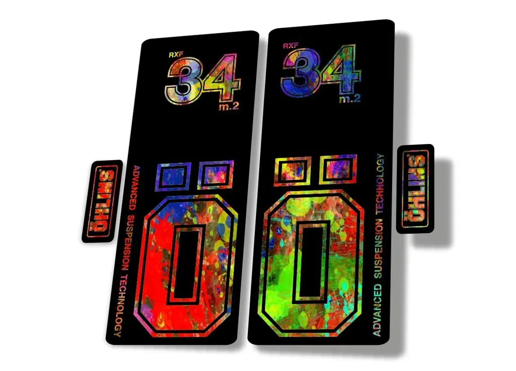 OHLINS RXF 34 M.2 2022 Fork Decal Mountain Bike Cycling Sticker Oil Slick - 1