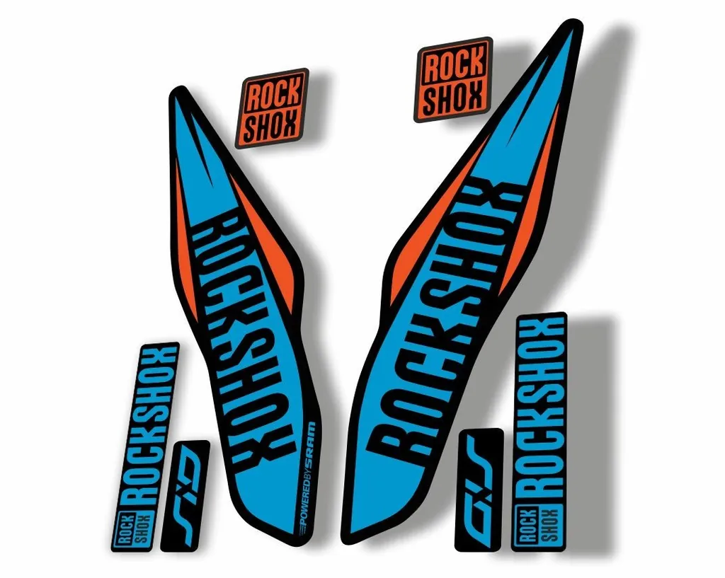 Rock Shox SID 2017 Mountain Bike Cycling Fork Decal Sticker Adhesive Blue Orange - 1