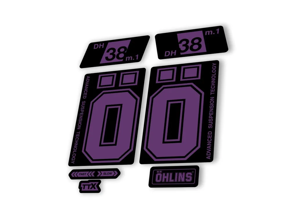 Ohlins DH38 M.1 2022 Fork Decal Mountain Bike Cycling Sticker Adhesive Purple - 1