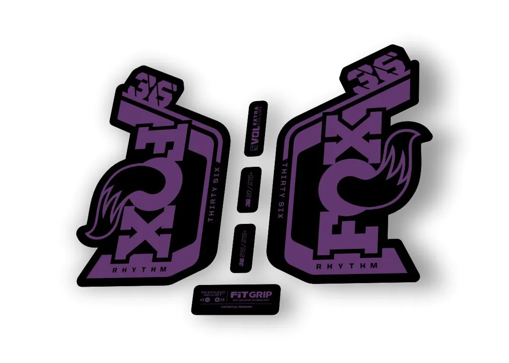 Fox 36 Rhythm 2024 Fork Suspension Factory Decal Sticker Adhesive Purple - 1