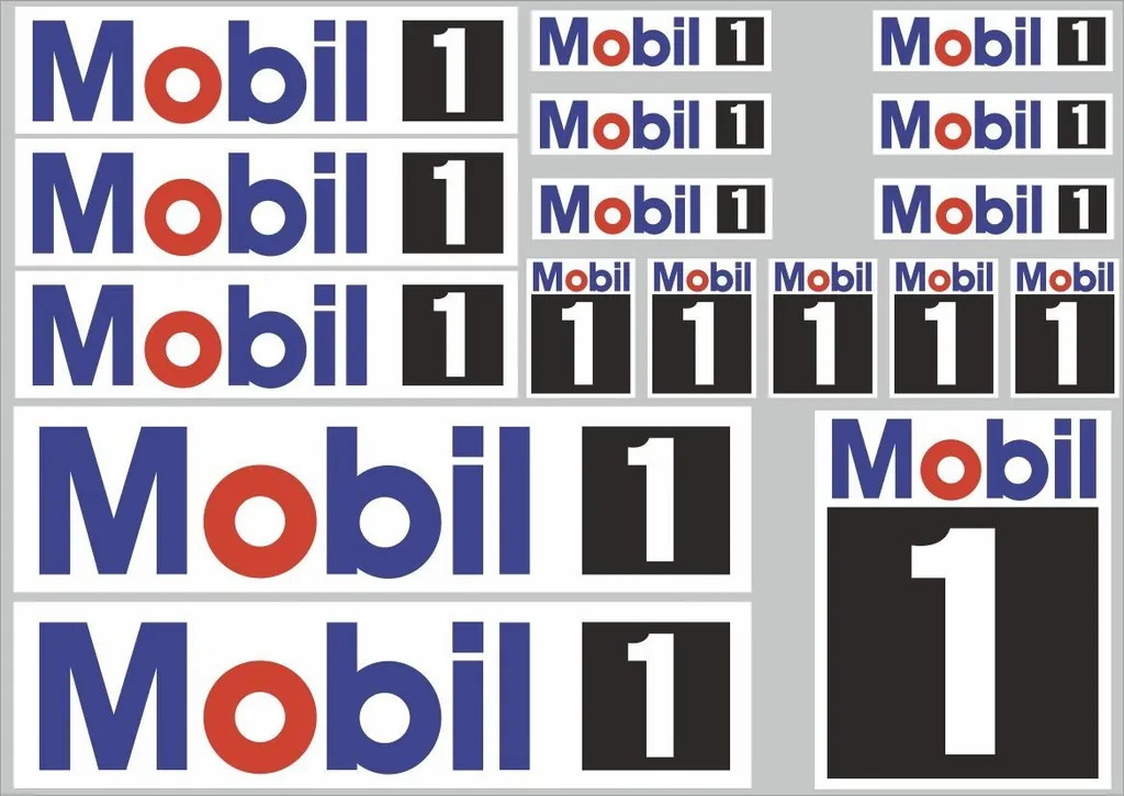 Mobil 1 Decal Sticker Set Logo Vinyl Racing Car Motorcycle Graphic 17 Pcs - 1