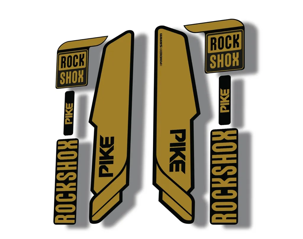 Rock Shox PIKE 2014 Mountain Bike Cycling Decal Kit Sticker Adhesive Gold - 1