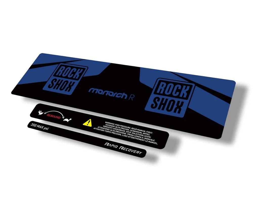 Rock Shox 2016 Monarch R Rear Shock Decal Sticker Adhesive Set Dark Blue - 1