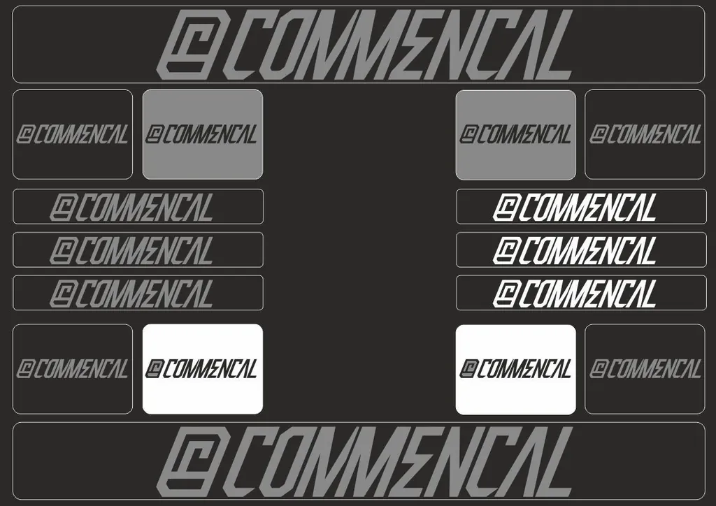 Bicycle Vinyl Frame Stickers Custom Compatible with COMMENCAL Gray - 1