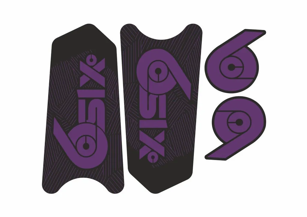Race Face SixC Crank Decals Set Stickers Mountain Bike Adhesive Purple 2Pcs - 1